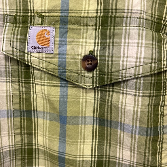Carhartt Men's Pasture Green Plaid Shirt
Relaxed Fit Long Sleeve Button Down XL - Picture 3 of 10